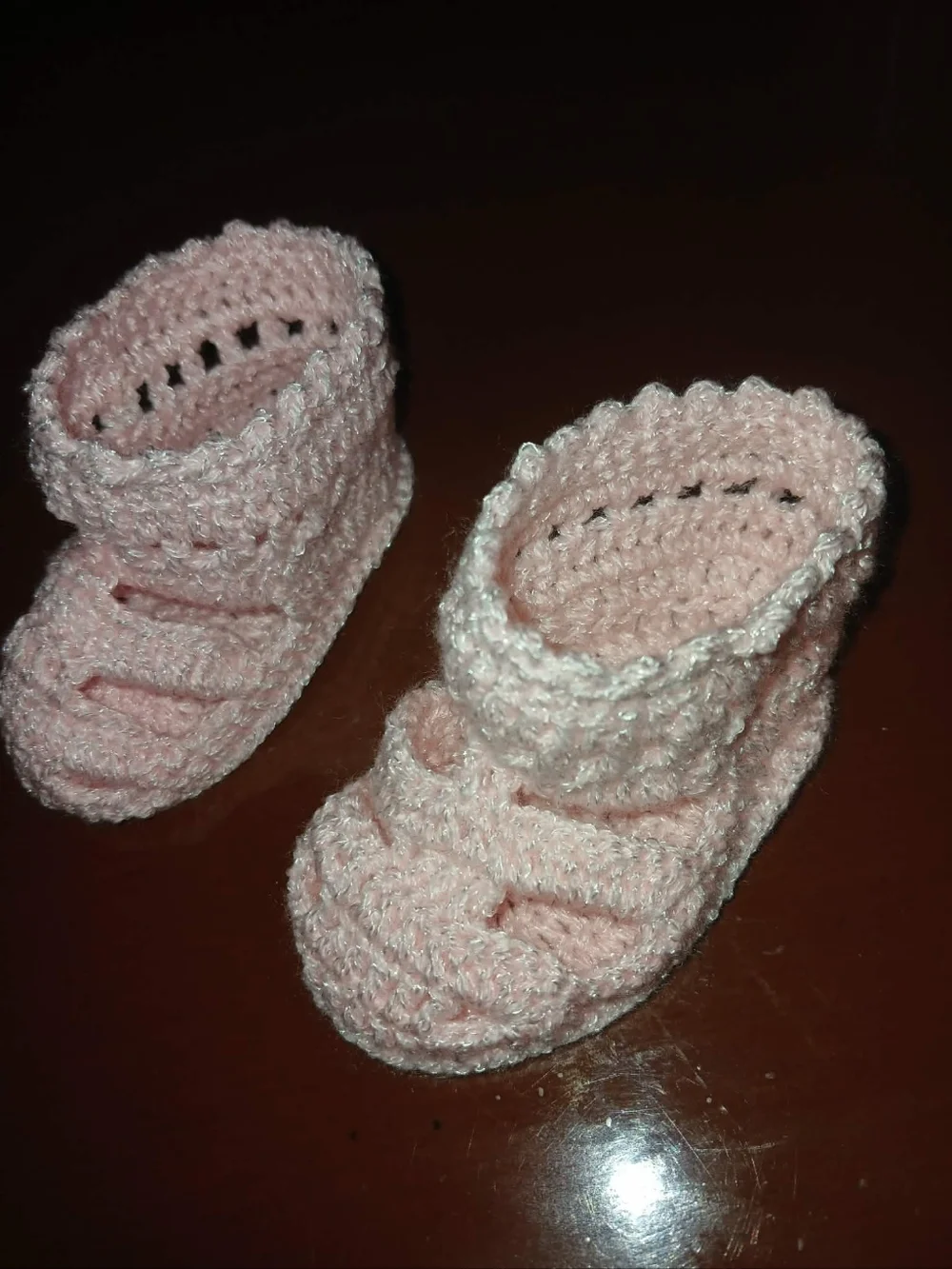 Handmade Pink Crochet Baby Shoes - Soft Knit Booties